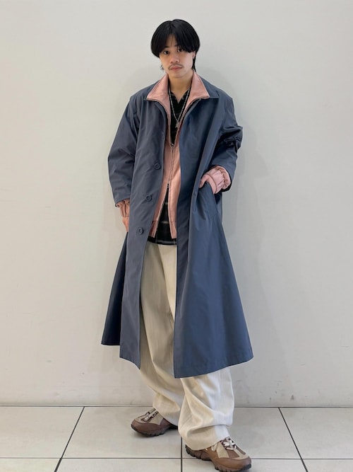 〈数量限定追加〉【WILD LIFE TAILOR】オンブレチェック ドレープ オーバーシャツ