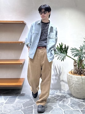 Ryu Miyazakiさんの「リネン ワイドパンツ / ロングシーズン着用可能 / セットアップ対応」を使ったコーディネート