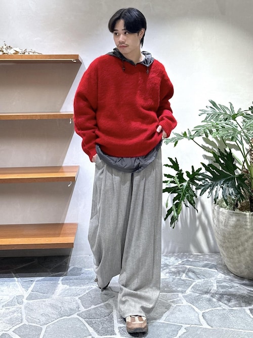モヘアミックス オーバーサイズ Vネックプルオーバー / ユニセックス