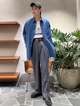 「骨格ナチュラル、イエベ」｜Ryu Miyazakiさん（メンズ・167cm）の夏コーディネート