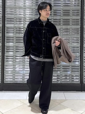 「アイテム（ステンカラーコート）」を使った、Ryu Miyazakiさん（メンズ・167cm）の秋コーディネート