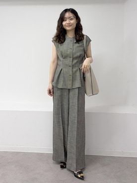 「E'POR（エポール）の【E'POR】【WEB限定】Ree BAG Large/A4対応・通勤・軽量・26SS（トートバッグ、グレー系）」を使った、Yuukaさん（レディース・160cm）の春コーディネート