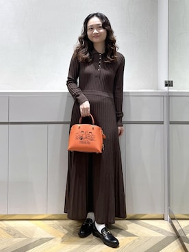 「アイテム（ドレス）」を使った、Yuukaさん（レディース・160cm）の冬コーディネート