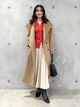 「アイテム（ステンカラーコート）」を使った、Yuukaさん（レディース・160cm）の秋コーディネート