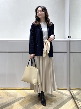 「アイテム（バンダナ/スカーフ）」を使った、Yuukaさん（レディース・160cm）の秋コーディネート