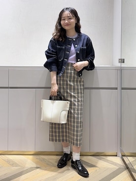 「ROPE'（ロペ）のアイテム（ジャケット/アウター）」を使った、Yuukaさん（レディース・160cm）の春コーディネート