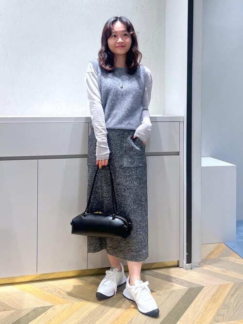 ヘリンボーンツイードポケット付きタイトスカート