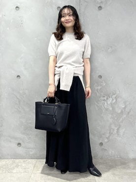 「E'POR（エポール）の【E'POR】【撥水加工・超軽量】 BOAT BAG Medium【25AW】（トートバッグ）」を使った、Yuukaさん（レディース・160cm）の秋コーディネート