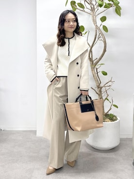 「ニット/セーター」｜「アイテム（ジャケット/アウター）」を使った、Yuukaさん（レディース・160cm）の冬コーディネート