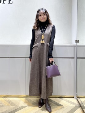 「アイテム（チャーム）」を使った、Yuukaさん（レディース・160cm）の秋コーディネート