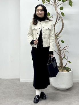 「アイテム（ノーカラージャケット）」を使った、Yuukaさん（レディース・160cm・20代）の秋コーディネート