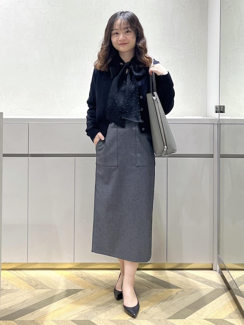 美人スカート]トリアセツイル ポケット付きタイトスカート(デニム