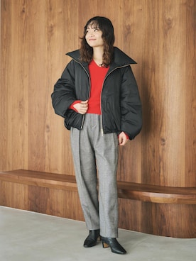 「ROPE'（ロペ）のアイテム（ダウンジャケット/コート）」を使った、Yuukaさん（レディース・160cm）の秋コーディネート