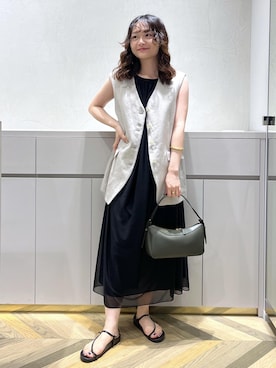 「アイテム（ベスト）」を使った、Yuukaさん（レディース・160cm）の夏コーディネート