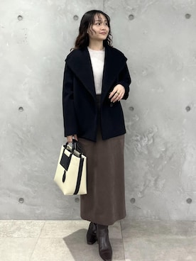 「アイテム（ステンカラーコート）」を使った、Yuukaさん（レディース・160cm）の秋コーディネート