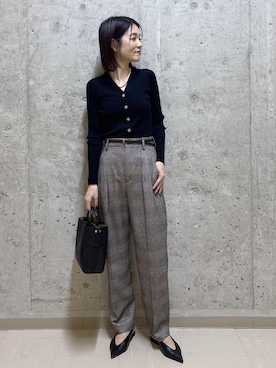 「アイテム（カーディガン/ボレロ）」を使った、NAOKOさん（レディース・163cm・40代）の秋コーディネート
