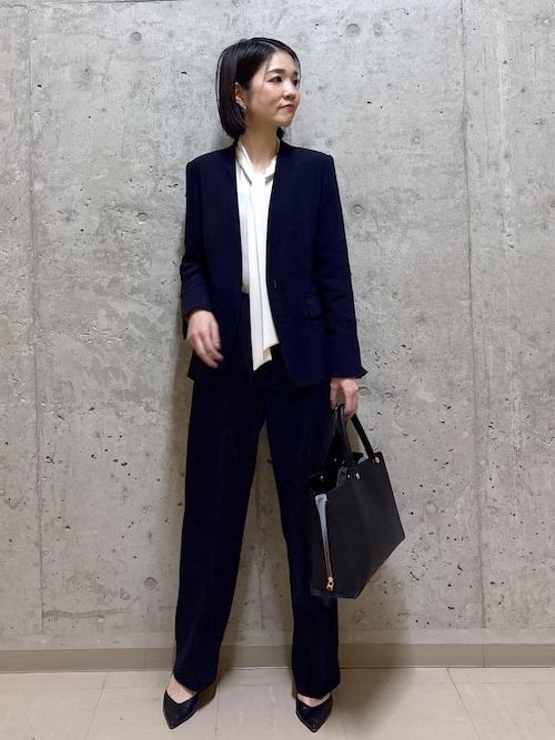 トリアセダブルクロスVネックジャケット/イージーケア（ノーカラー