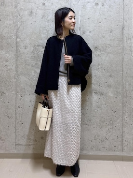 「アイテム（ネックレス、ブルー系）」を使った、NAOKOさん（レディース・163cm）の秋コーディネート