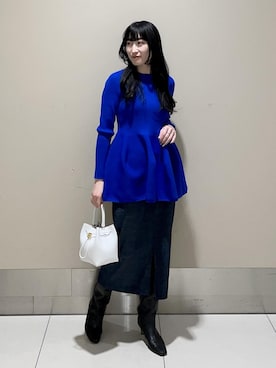 「タイト」｜「アイテム（ブーツ）」を使った、mm＊さん（レディース・161cm）の冬コーディネート