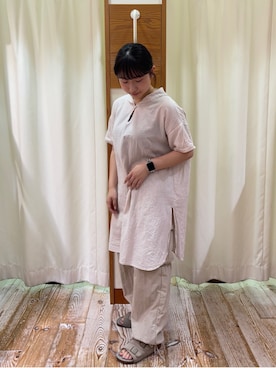 「オールホワイト」｜「アイテム（チュニック）」を使った、hiiragiさん（レディース・152cm）の夏コーディネート