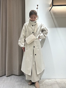 「淡色」｜「アイテム（トレンチコート）」を使った、nonokalemageさん（レディース・155cm）の冬コーディネート