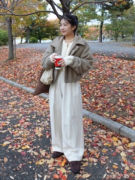 「クリスマス」｜「アイテム（その他アウター）」を使った、nonokalemageさん（レディース・155cm）の秋コーディネート