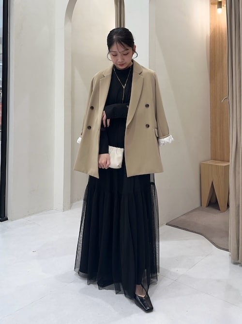 【オケージョンアイテム】【サイズ展開あり】チュールハイネックワンピース