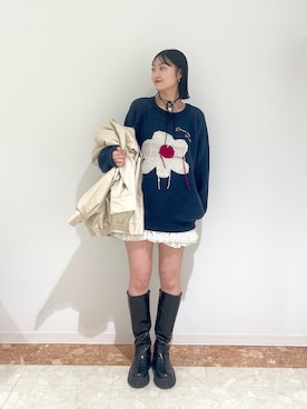 「w closet（ダブルクローゼット）のアイテム（その他パンツ）」を使った、ミナさん（レディース・159cm）の秋コーディネート