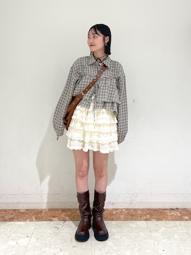 「w closet（ダブルクローゼット）のアイテム」を使った、ミナさん（レディース・159cm）の秋コーディネート