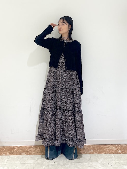 花柄ティアードキャミワンピース（ワンピース）｜w closet（ダブル