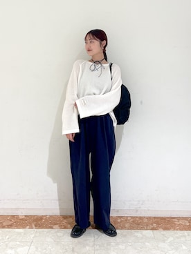 「w closet（ダブルクローゼット）のアイテム（その他パンツ）」を使った、ミナさん（レディース・159cm）の春コーディネート