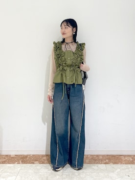 「w closet（ダブルクローゼット）のアイテム」を使った、ミナさん（レディース・159cm）の春コーディネート