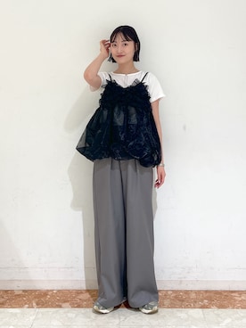 「アイテム（キャミソール）」を使った、ミナさん（レディース・159cm）の秋コーディネート