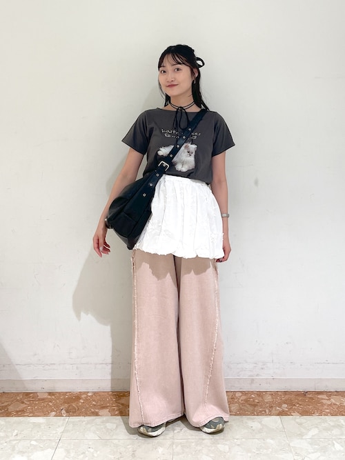 Ｔ♡ ラインストーンナンバリングTシャツ（Tシャツ） | PINK-latte