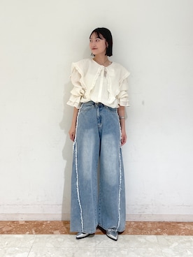 「w closet（ダブルクローゼット）のアイテム」を使った、ミナさん（レディース・159cm）の夏コーディネート