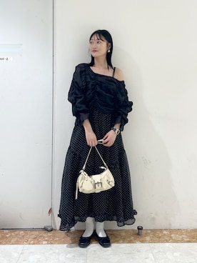 「アイテム（トートバッグ）」を使った、ミナさん（レディース・159cm）の春コーディネート