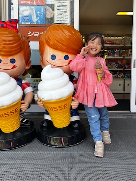 「花見コーデ」｜「アイテム（パンツ）」を使った、kiiminoakaさん（キッズ・100cm）の春コーディネート