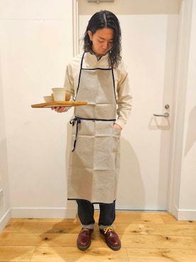 「アイテム（エプロン）」を使った、ノブさん（メンズ・173cm）の冬コーディネート