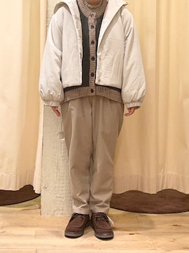 「チロリアンシューズ」｜「アイテム（ジャケット/アウター）」を使った、Natsuさん（レディース・152cm）の冬コーディネート