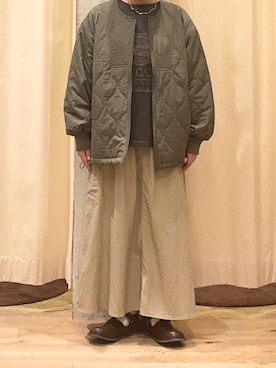 「カーゴスカート」｜「アイテム（ブルゾン）」を使った、Natsuさん（レディース・152cm）の秋コーディネート