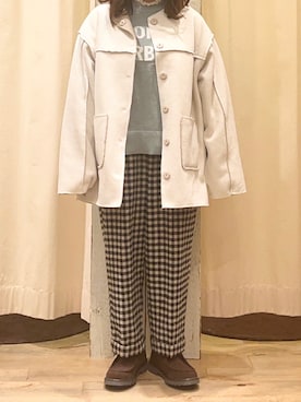 「チロリアンシューズ」｜「アイテム（その他アウター）」を使った、Natsuさん（レディース・152cm）の冬コーディネート