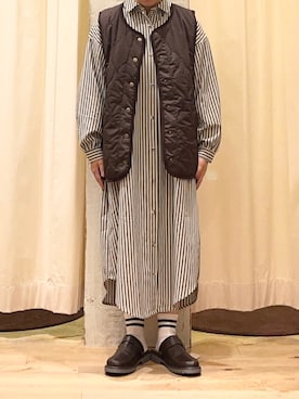 「サマンサ モスモス(Samansa Mos2)」｜「アイテム（シャツワンピース）」を使った、Natsuさん（レディース・152cm）の秋コーディネート