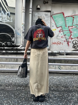 「コラボTシャツ」｜asukaさん（レディース・160cm）の春コーディネート