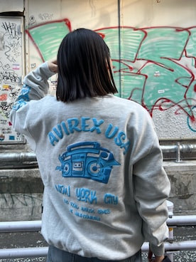 「AVIREX（アヴィレックス）のアイテム（スウェット）」を使った、asukaさん（レディース・160cm）の冬コーディネート