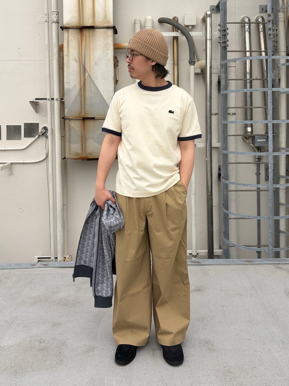 LACOSTEのジャージを使ったメンズ人気ファッションコーディネート - WEAR