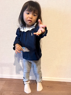 「AEON STYLE（イオンスタイル）のアイテム（パンツ）」を使った、nanachanmamaさん（キッズ・80cm）の秋コーディネート