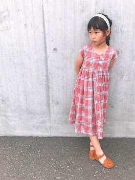 「petit main（プティマイン）のアイテム（サンダル）」を使った、noaさん（キッズ・110cm）の夏コーディネート