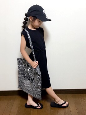 「CIAOPANIC TYPY（チャオパニックティピー）のアイテム（サンダル）」を使った、noaさん（キッズ・110cm）の夏コーディネート