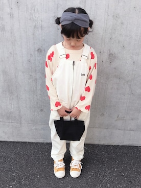 「CIAOPANIC TYPY（チャオパニックティピー）のアイテム（オールインワン・サロペット）」を使った、noaさん（キッズ・120cm）の秋コーディネート