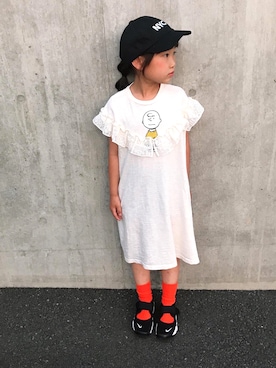 「西松屋」｜「アイテム（ワンピース/ドレス）」を使った、noaさん（キッズ・110cm）の夏コーディネート